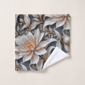 白色フローラファンタジー バスタオルセット (ウォッシュタオル)