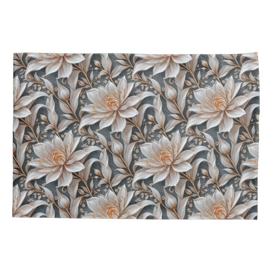 白色フローラファンタジー 枕カバー (裏面)