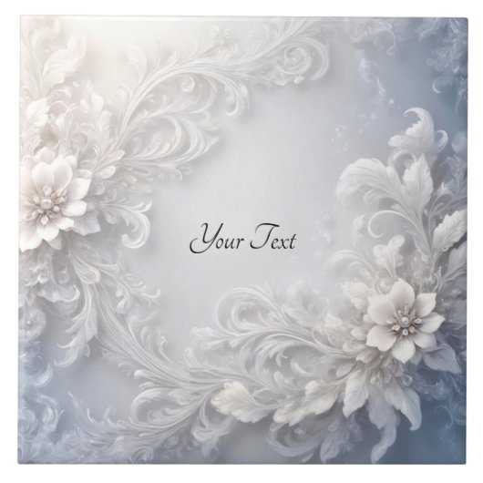 白色フローラフローリッシュセラミックタイル タイル (正面)