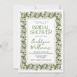 白色フローラブライダルシャワー招待状 招待状