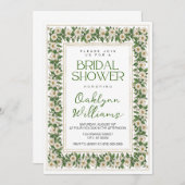 白色フローラブライダルシャワー招待状 招待状 (正面/裏面)