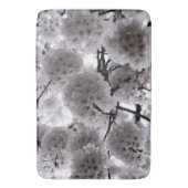 白色フローラプリント バスマット (正面縦)