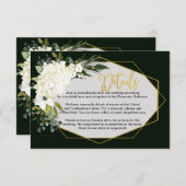 白色フローラモダン金ゴールドの黒の詳細   エンクロージャーカード (正面/裏面)