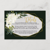 白色フローラモダン金ゴールドの黒の詳細   エンクロージャーカード (正面)