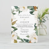 白色フローラリースエレガントフローラ春の結婚式 招待状 (スタンド正面)