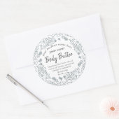 白色フローラリース体バターまたはスクラブ ラウンドシール (封筒)