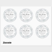 白色フローラリース体バターまたはスクラブ ラウンドシール (シート)