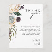 白色フローラ披露宴サンキューカード ポストカード (正面)