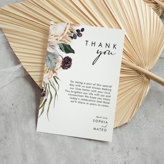 白色フローラ披露宴サンキューカード ポストカード
