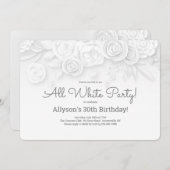 白色フローラ招待状 招待状 (正面/裏面)