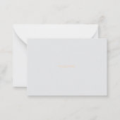 白色フローラ木製RSVP、赤面アクセント ノートカード (裏面)