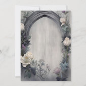 白色フローラ水彩色ゴシック異教の文字飾り 招待状 (裏面)