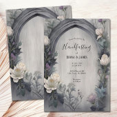 白色フローラ水彩色ゴシック異教の文字飾り 招待状