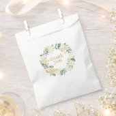 白色フローラ結婚式の引き出物紙バッグ フェイバーバッグ (クリップ留めされた状態)