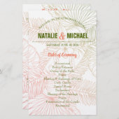 白色フローラ結婚式 プログラム (正面/裏面)