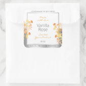 白色フローラ製品包装ラベルオレンジシルバー スクエアシール (バッグ)