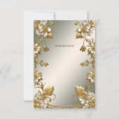 白色フローラ金ゴールド華美サンキューカード サンキューカード (裏面)