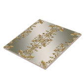 白色フローラ金ゴールド華美セラミックタイル タイル (側面)