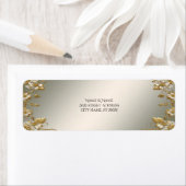白色フローラ金ゴールド華美差出人住所ラベル ラベル (インサイチュ)