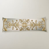 白色フローラ金ゴールド華美抱き枕 ボディピロー (裏面)