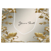 白色フローラ金ゴールド華美抱き枕 ラージペーパーバッグ (正面)