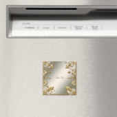 白色フローラ金ゴールド華美磁石 マグネット (インサイチュ (食洗機))