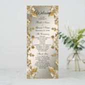 白色フローラ金ゴールド華美結婚式 プログラム (スタンド正面)