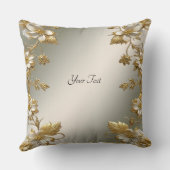 白色フローラ金ゴールド華美装飾用クッション クッション (裏面)