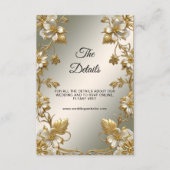 白色フローラ金ゴールド華美詳細エンクロージャカード エンクロージャーカード (正面)