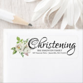 白色フローラ《キリスト教》洗礼式や命名式差出人住所ラベル ラベル (インサイチュ)