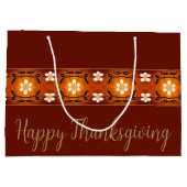 白色フローラ（茶色） ラージペーパーバッグ (裏面)