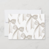 白色ブライダルシャワーレシピ要求エンクロージャ 招待状 (裏面)