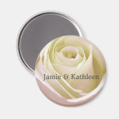 白色ブライダルバラ磁石 マグネット (正面/裏面)