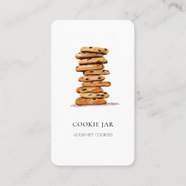 白色ベーカリー名刺の水色クッキー 名刺