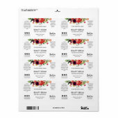 白色モダンフローラ顔血清標識 ラベル (フルシート)