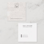 白色モロッコタイルテクスチャスタッドイヤリングディスプレイ スクエア名刺 (正面/裏面)