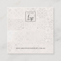 白色モロッコタイルテクスチャスタッドイヤリングディスプレイ