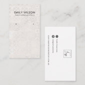 白色モロッコタイルテクスチャスタッドイヤリングディスプレイ 名刺 (正面/裏面)