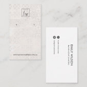 白色モロッコタイルテクスチャスタッドイヤリングディスプレイ 名刺 (正面/裏面)