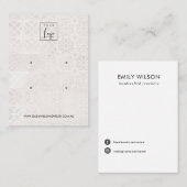 白色モロッコタイルテクスチャ2スタッドイヤリングディスプレイ 名刺 (正面/裏面)