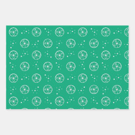 白色ライムパターンのラッピング紙 ラッピングペーパーシート