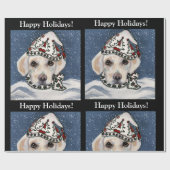 白色ラブラドールリトリーバ  ラッピングペーパー (フラット)