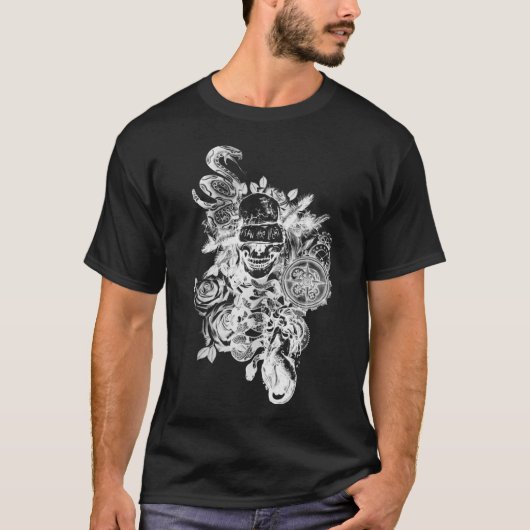 白色ヴィンテージスカル Tシャツ (正面)
