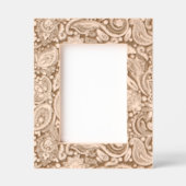 白色ヴィンテージフローラペイズリーパターン レーザー彫刻フレーム (正面)