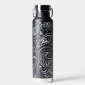 白色ヴィンテージフローラペイズリー模様水瓶 ウォーターボトル (正面)