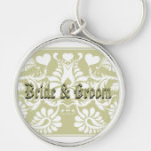 白色ヴィンテージフローラ結婚式の引き出物 キーホルダー (正面)