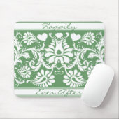 白色ヴィンテージフローラ結婚式の引き出物 マウスパッド (マウス)