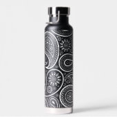 白色ヴィンテージペイズリーパターン ウォーターボトル (右面)