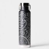 白色ヴィンテージペイズリーパターン ウォーターボトル (正面)