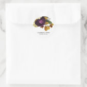 白色ヴィンテージレトロブルゴーニュ秋結婚フローラ ラウンドシール (バッグ)